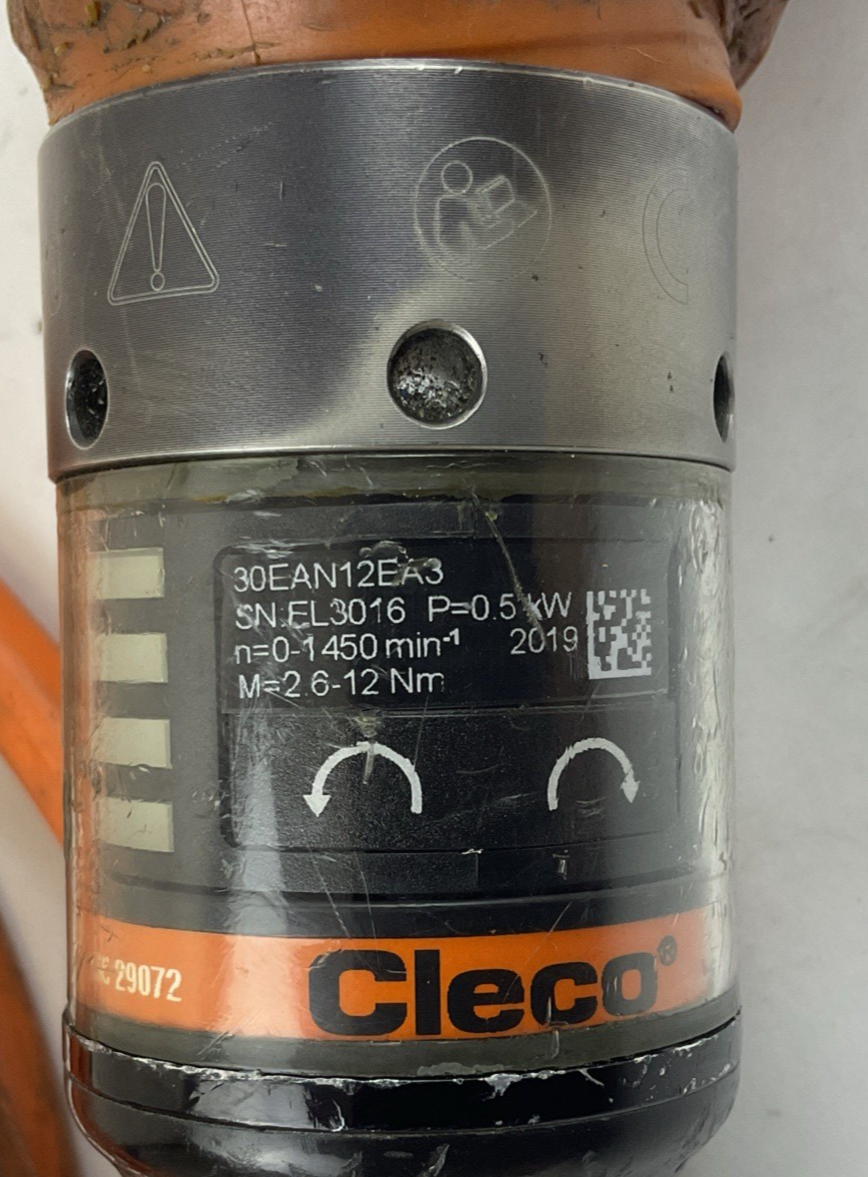 CLECO 30EAN12FA3 NUTRUNNER 0.5KW 1450MIN W/ 961560-060 TOOL CABLE 6M