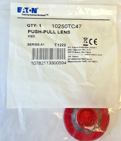 EATON 10250TC47 PUSH-PULL LENS SER.A1 RED****LOTOF3****