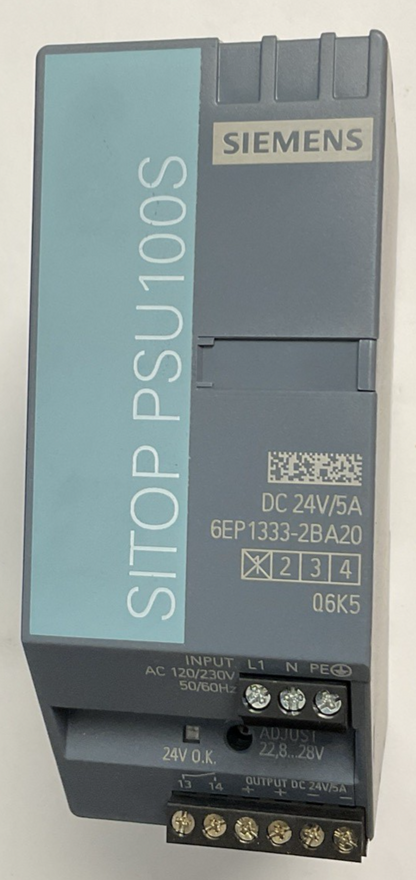 SIEMENS 6EP1332-2BA20 POWER SUPPLY 24VDC 5A 50/60HZ