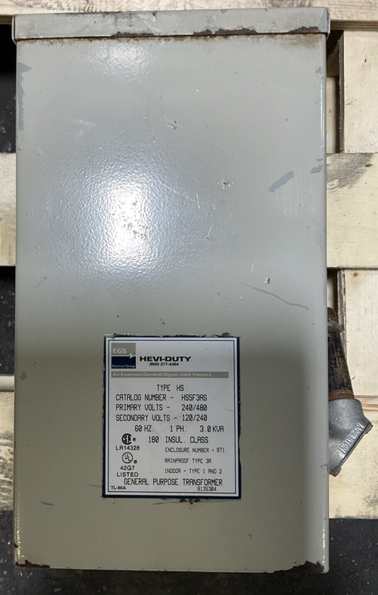 EGS HS5F3AS PRI VOLTS 240/480 SEC VOLTS 120/240 1PH 3.0KVA TRANSFORMER