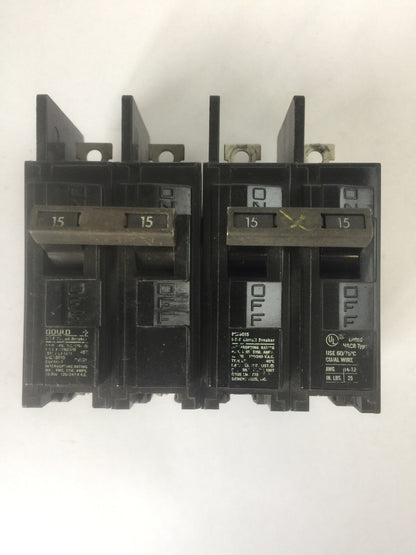 SIEMENS BQ2B015 CIRCUIT BREAKER 2POLE 15AMP 120/240VAC (LOT OF 2)