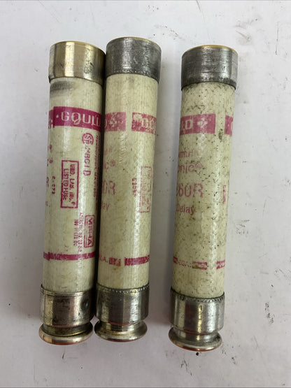 GOULD SHAWMUT TRS60R TRI-ONIC TIME DELAY FUSE 60A 600VAC (LOT OF 3)