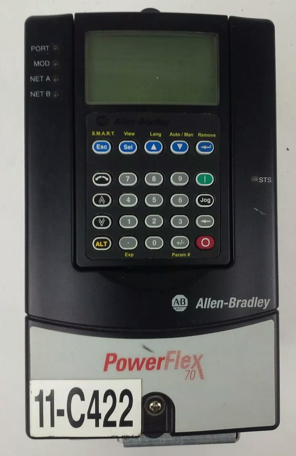 ALLEN BRADLEY POWER FLEX 70 20A-D2P1A0AYNNENN SER. A,3PH,480V, 1HP, W/ 20-HIM-A3