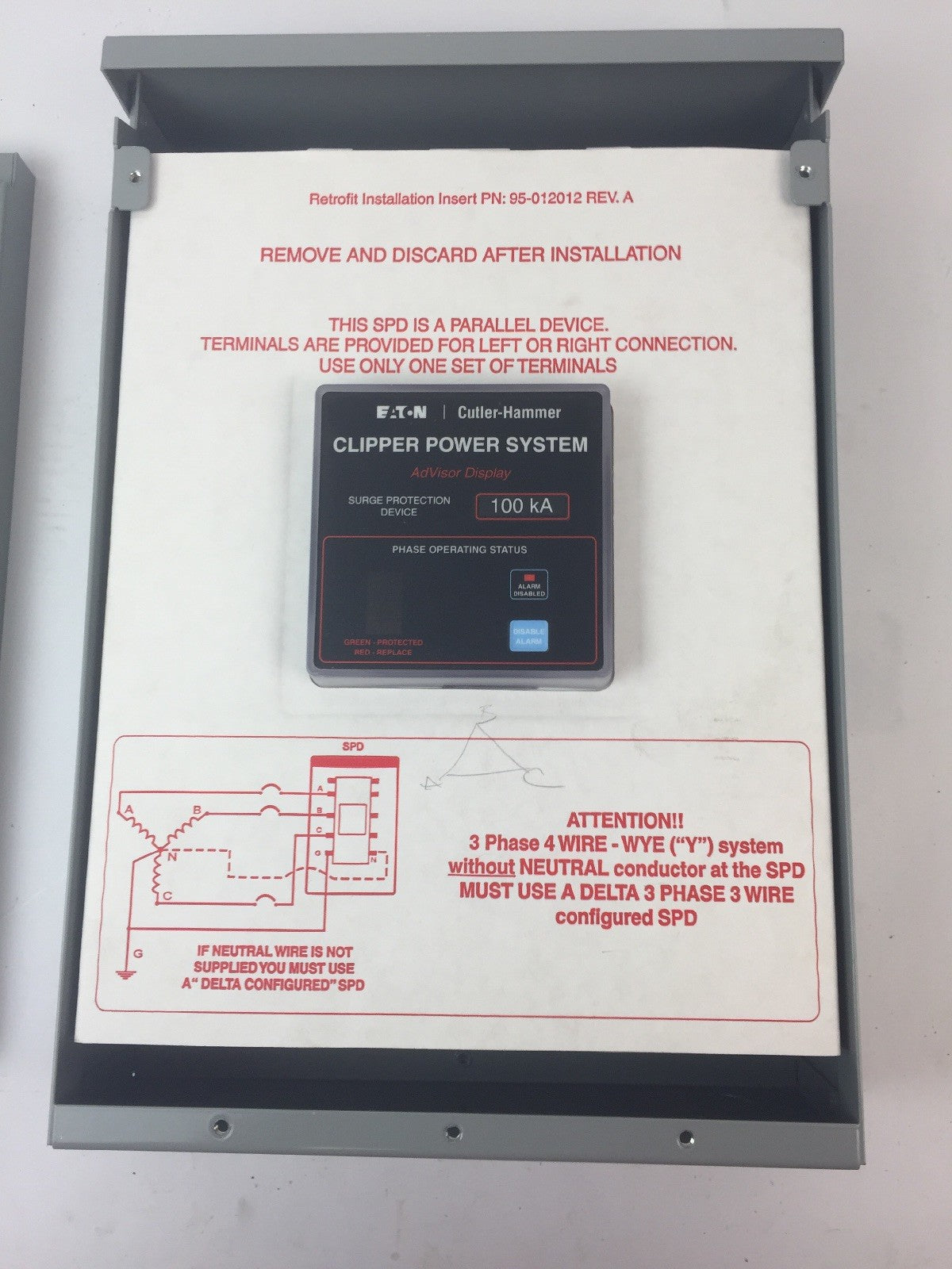 EATON CUTLER HAMMER CPS100480YSK CLIPPER POWER SYSTEM VISOR 480Y/277VAC 3PH