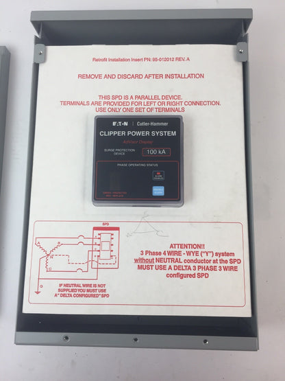 EATON CUTLER HAMMER CPS100480YSK CLIPPER POWER SYSTEM VISOR 480Y/277VAC 3PH