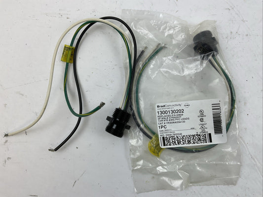 BRAD CONNECTIVITY 1300130202 3P MALE STRAIGHT CONNETOR REPLACES 40909 (LOT OF 2)