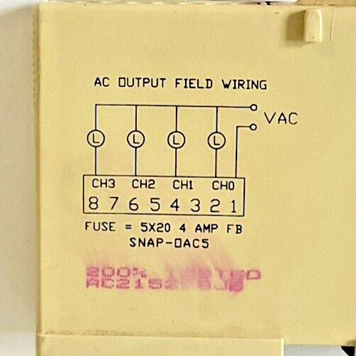 OPTO 22 SNAP-OAC5 4 CHANNEL OUTPUT 12-250VAC 3/4A 5VDC LOGIC