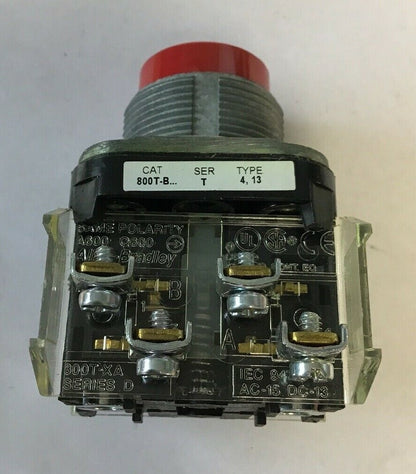ALLEN BRADLEY 800T-B6B SERIES T TYPE 4,13 EXTENDED HEAD RED