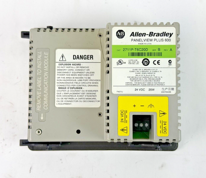 ALLEN-BRADLEY - 2711P-T6C20D SER. B REV. A - PANELVIEW PLUS 600 - 6" TOUCHSCREEN
