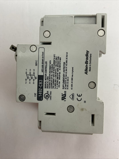ALLEN BRADLEY 1492-CB3G200 MANUAL MOTOR CONTROLLER 20A 10HP 3P 480Y/277VAC SER C