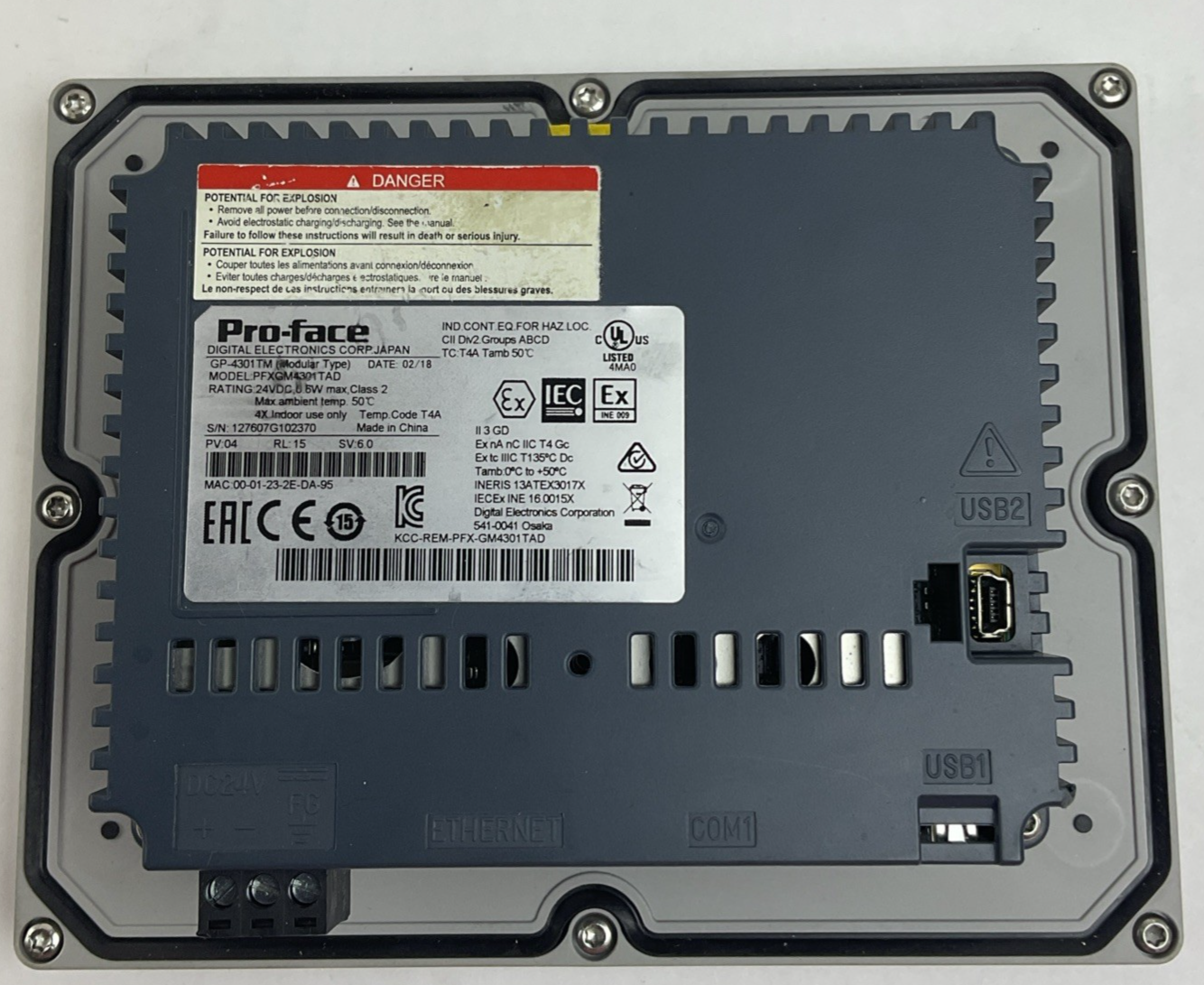 PRO-FACE KCC-REM-PFX-GM4301TAD TM CONTROLLER 24VDC PFXGM4301TAD