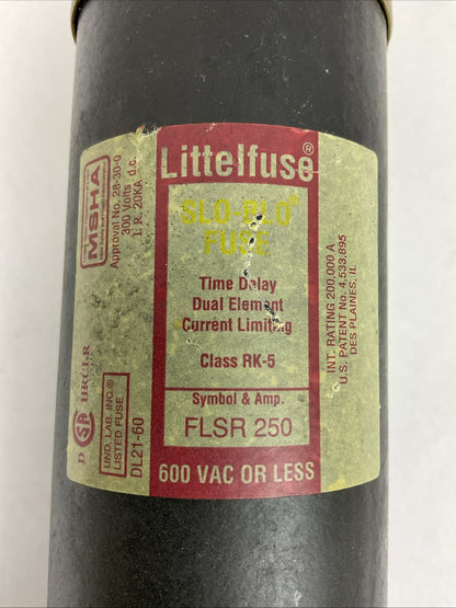 LITTELFUSE FLSR250 SLO BLO FUSE TIME DELAY DUAL ELEMENT CLASS RK-5 600VAC 250AMP