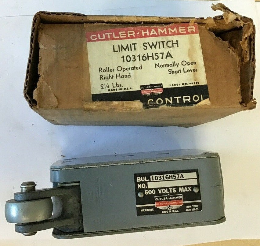 CUTLER HAMMER 10316H57A LIMIT SWITCH 2 1/4LBS 600V  RIGHT HAND
