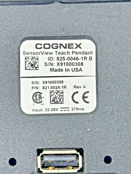 COGNEX - 821-0024-1R REV A - SENSORVIEW TEACH PENDANT - ID: 825-0046-1R B