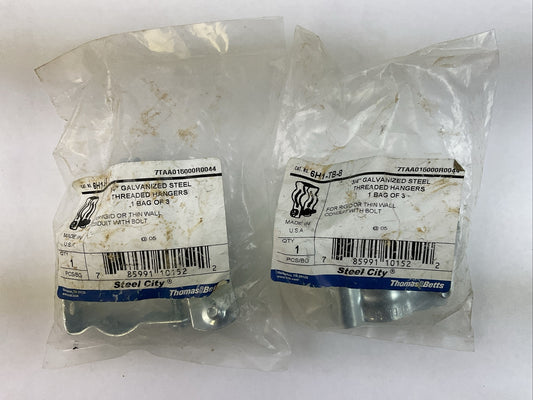 THOMAS & BETTS 6GH1-TB-8 3/4" GALVANIZED STEEL THREADED HANGERS (2 BAGS OF 3)