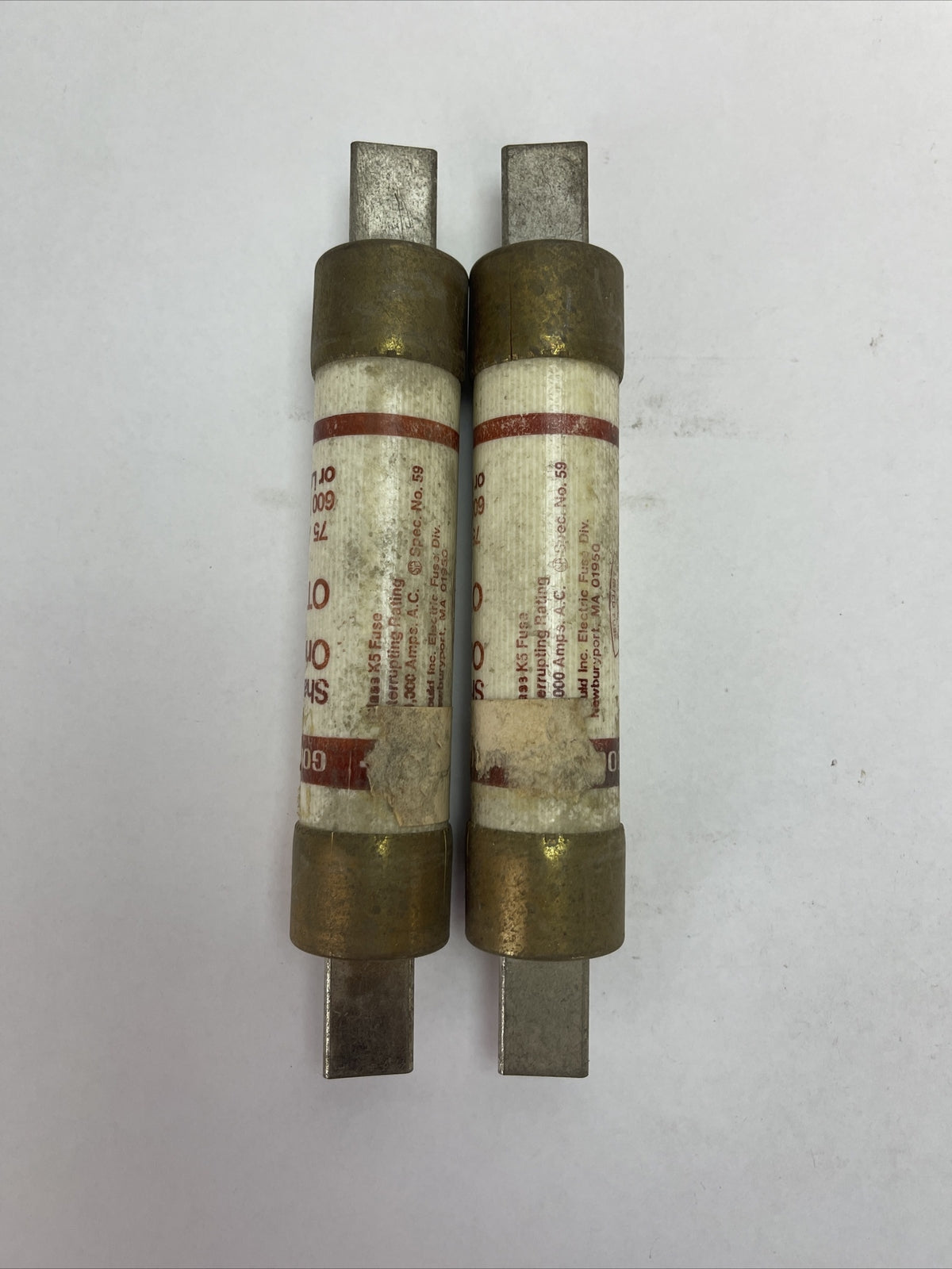 GOULD SHAWMUT OTS75 ONE-TIME FUSE 75AMP 600VAC (LOT OF 2)