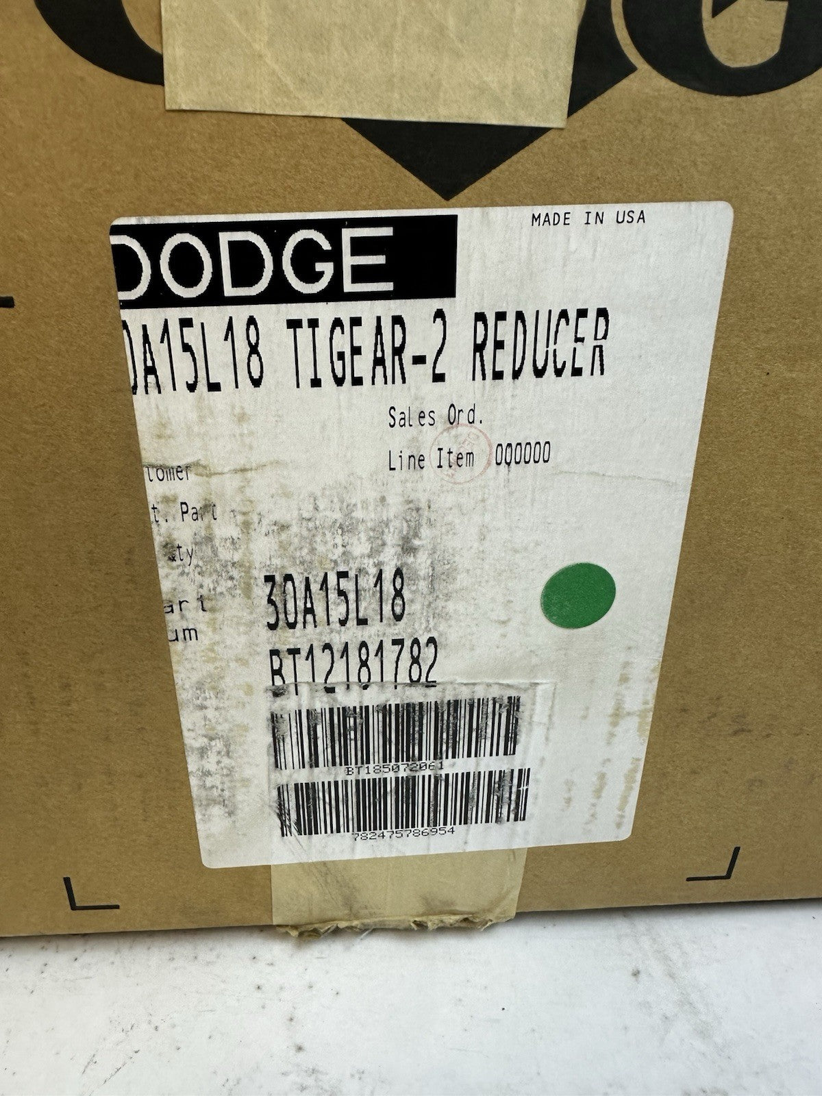DODGE 30A15L18 TIGEAR-2 RIGHT ANGLE WORM GEAR REDUCER 15:1 RATIO