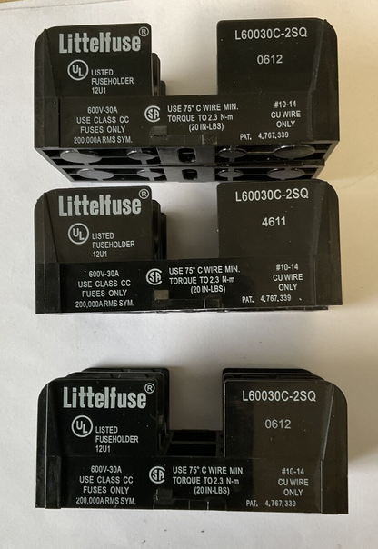 LITTLEFUSE L60030C-2SQ FUSE HOLDER 600V 30A ***LOTOF3***