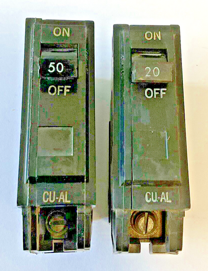 GENERAL ELECTRIC TQL1120&TQL1150 CIRCUIT BREAKER STYLEA 120/240VAC 1POLE*LOTOF2*