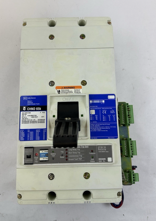 CUTLER HAMMER CHND3800T76W 800A 600V 3P CIRCUIT BREAKER W/DIGITRIP 750 TRIP UNIT