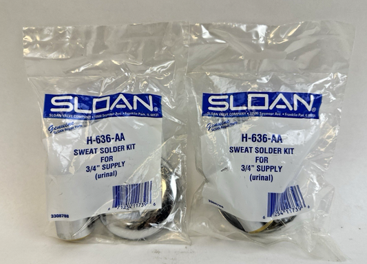 SLOAN H-636-AA SWEAT SOLDER KIT FOR 3/4'' SUPPLY (URINAL) LOT OF 2