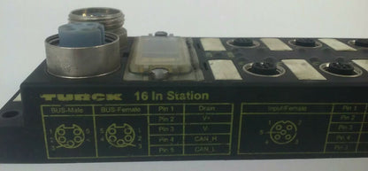 TURCK FDNL-1600-T BUS STOP DN F/W VER. 6.002 16 IN STATION 11-26VDC 3-4 WIRE PNP