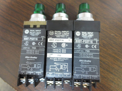 ALLEN-BRADLEY 800T-PSDT16 Ser. T DUAL INPUT PILOT LIGHT, GREEN  (EACH)