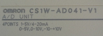 OMRON CS1W-AD041-V1 A/D UNIT - PLC ANALOG I/O MODULE - 4PT, MISSING CLEAR COVER