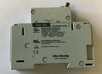 ALLEN BRADLEY 1492-CB1 G060 6A 3/4HP***LOTOF9***