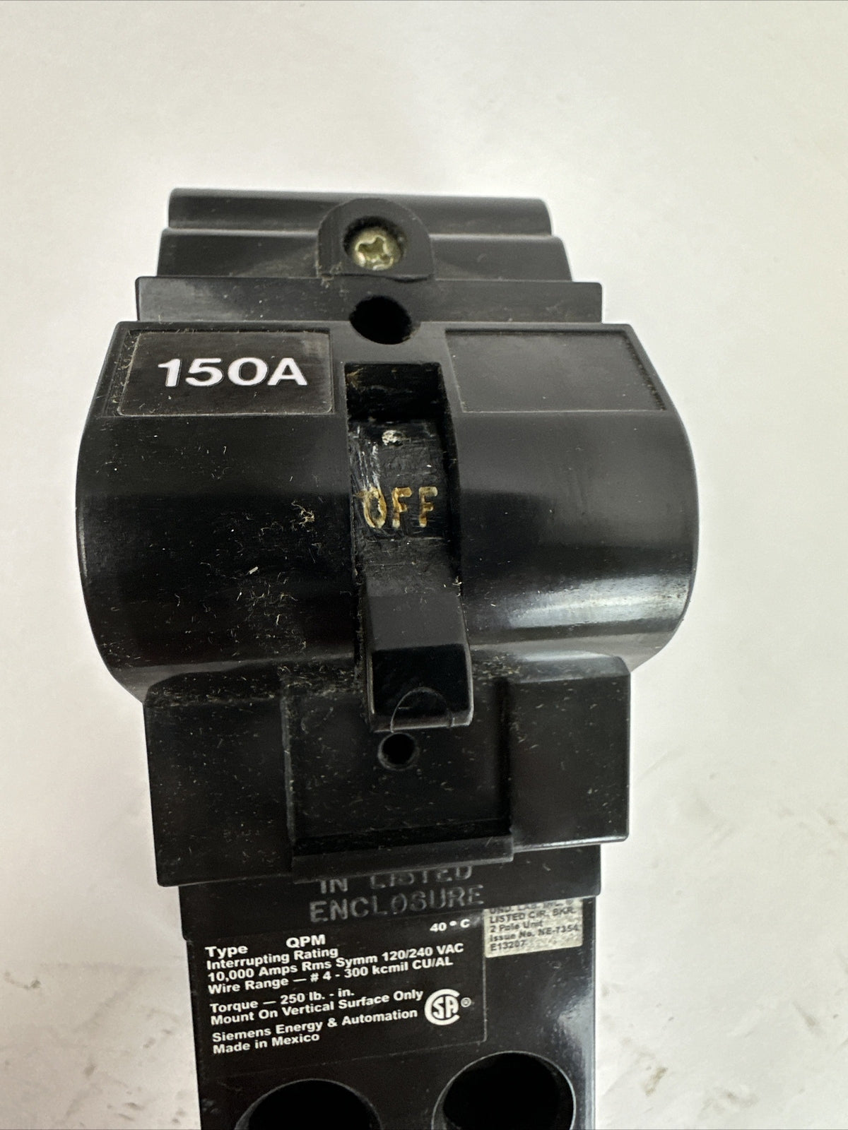 SIEMENS QPM2150 CIRCUIT BREAKER 150AMP 2POLE 120/240VAC