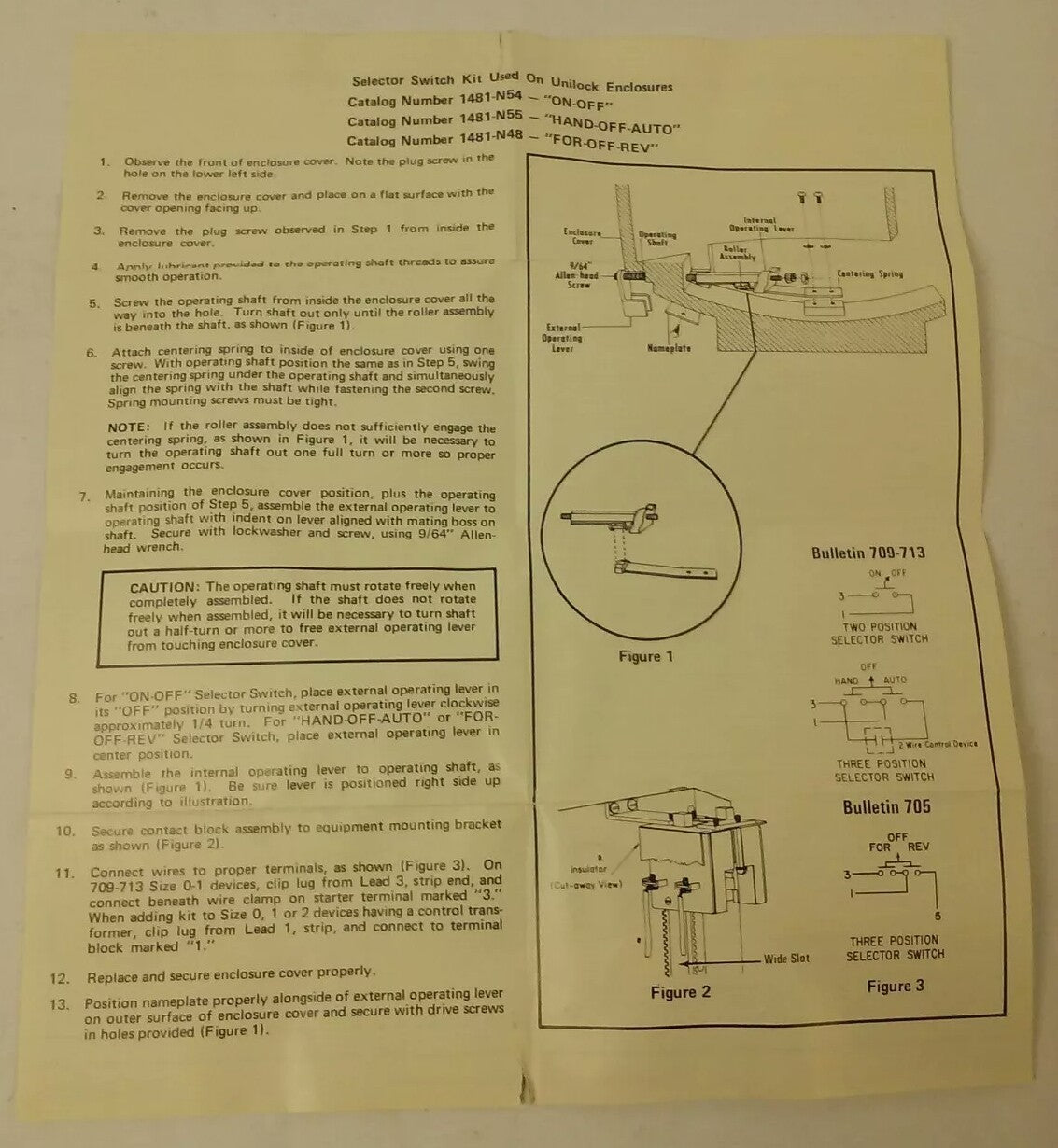 ALLEN BRADLEY 1481-N53 SERIES A PUSH BUTTON KIT, NEMA 7-9 ENCLOSURE, START-STOP