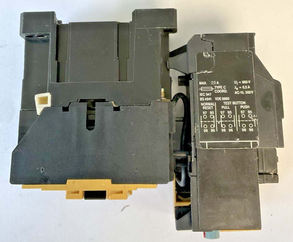 ALLEN BRADLEY 100-A09ND3 CONTACTOR SER B 600VAC 9A W/ 193-BSB60 RELAY 4-6A SER.B