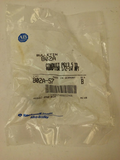 ALLEN BRADLEY 802A-S7 SER.B CONDUIT ADAPTER,CONDUIT ADAPTER PG13.5 TO 1/2-14 NPT