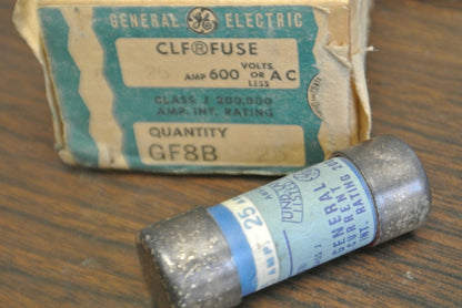 BOX of 3 / GENERAL ELECTRIC GF8B25 TYPE CLF CLASS J FUSE 25A / 600V NEW SURPLUS