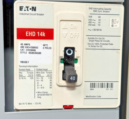 EATON P48G28T1518CUB MINI POWER CENTER PRIM.480V SEC.280Y/120 15KVA 60HZ REV.00