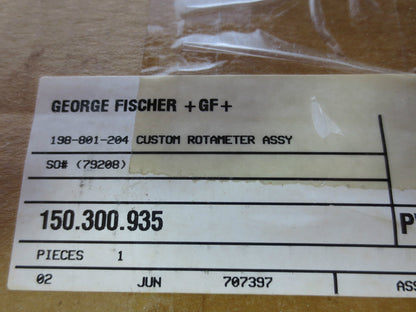 GEORGE FISCHER 150-300-935 / 198-801-203 CUSTOM ROTAMETER ASSY - in SEALED BOX