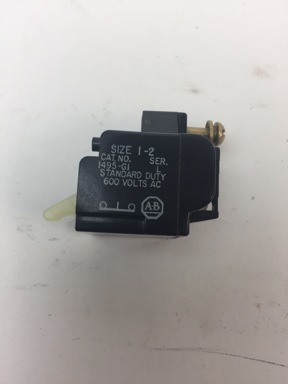 ALLEN BRADLEY 1495-G1 AUXILIARY CONTACT BLOCK N.C. CONTACT SIZE 1 & 2 SERIES L