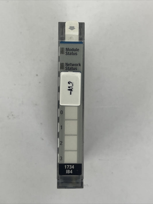 ALLEN BRADLEY 1734-IB4 SER D FW 3.022 INPUT MODULE BACKPLANE 5VDC 75mA INPUT 24V