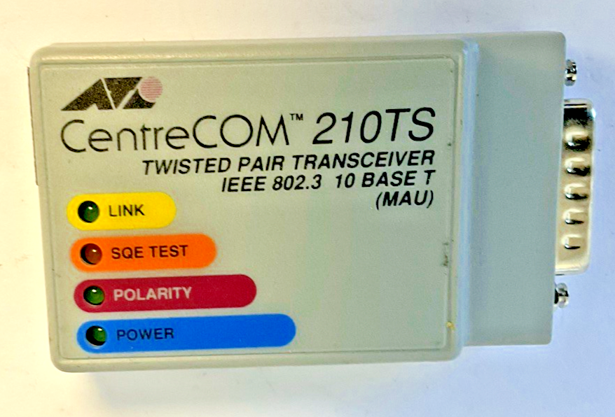 ALLIED TELESYN INTERNATIONAL AT-210TS CENTRECOM TRANSCEIVER IEEE 802.3 12VDC