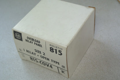 ALLEN-BRADLEY 815-COV4 SIZE 2 OVERLOAD RELAY PANEL, OPEN TYPE, NEW SURPLUS