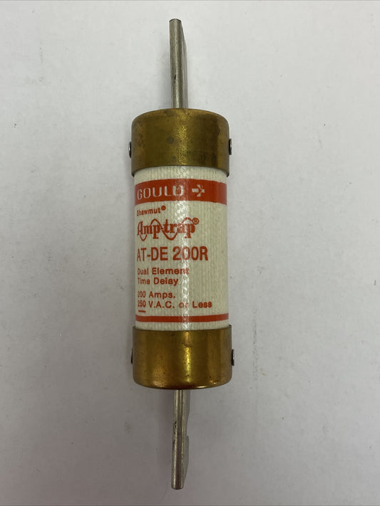 GOULD SHAWMUT AT-DE 200R AMP-TRAP DUAL ELEMENT CLASS RK5 FUSE 250VAC 200AMP