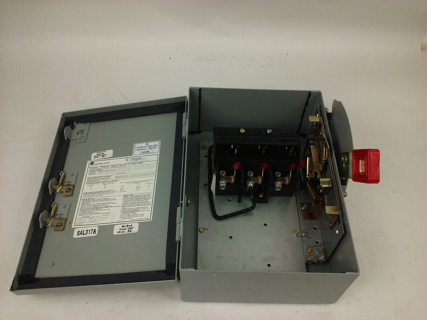 GE THN2261JDC H.D. SAFETY SWITCH 30A,600/250VDC, MODEL 10, TYPE 1,5,12 ENCLOSURE
