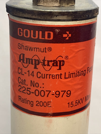 GOULD SHAWMUT 225-007-979 AMP-TRAP CL-14 CURRENT LIMITING FUSE 200E 15.5KV