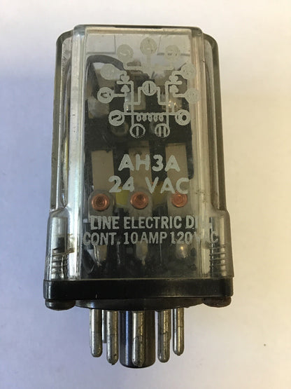 LINE ELECTRIC AH3A RELAY 24VAC 10A