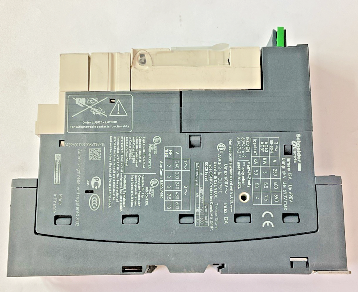 SCHNEIDER ELECTRIC LUCA05FU MANUAL MOTOR STARTER 240V CLASS10