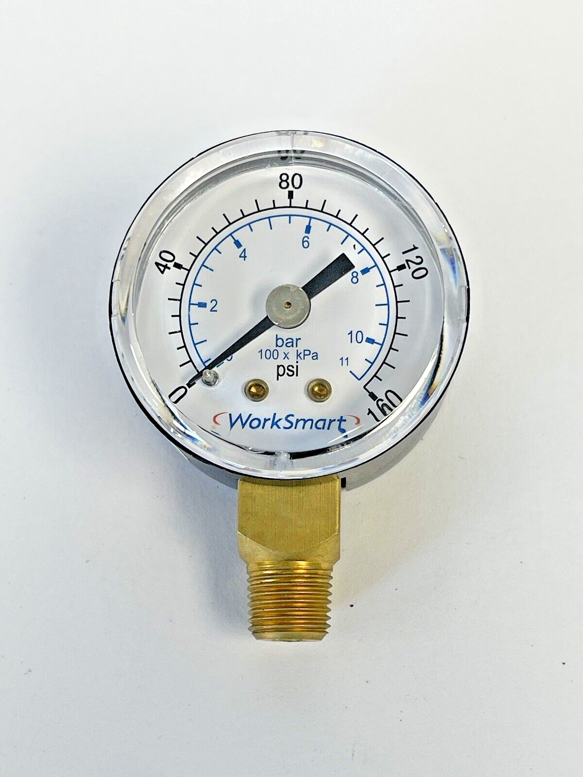 WORKSMART - WS-PE-GAGE-7 - PRESSURE GAUGE - 1.5" DIAMETER, 1/8" NPT, 0-160 PSI