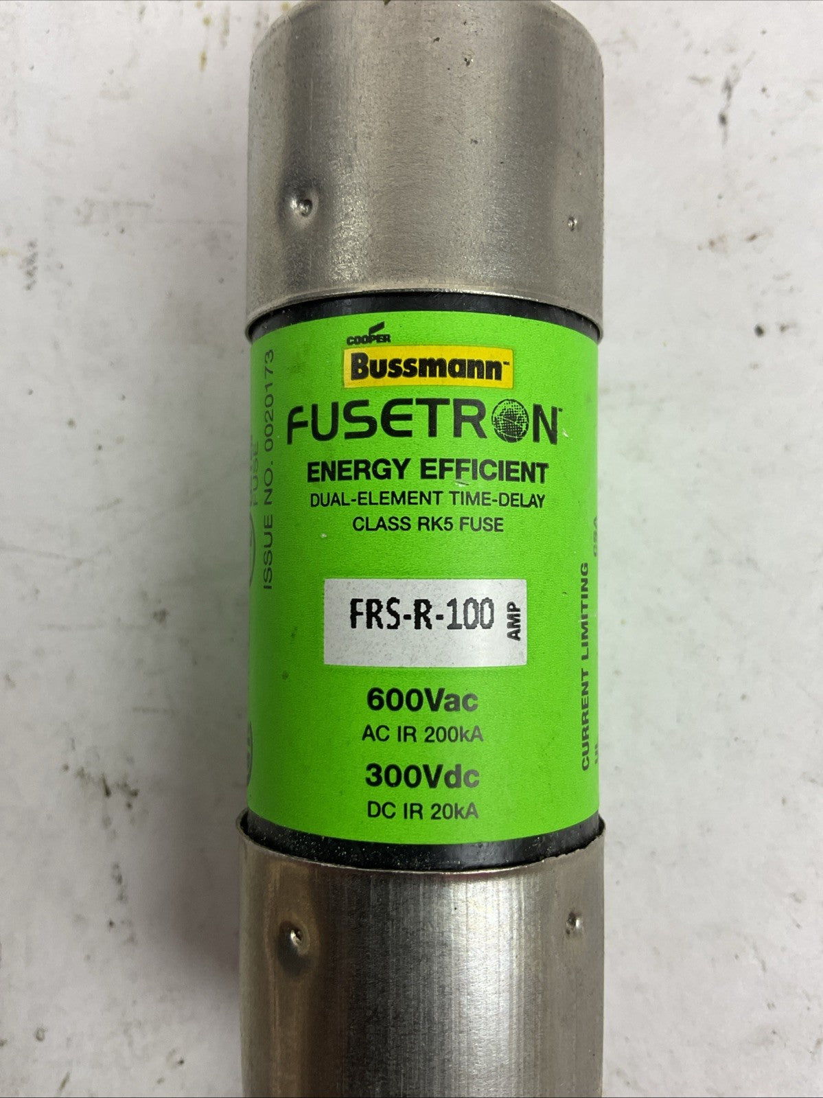FUSETRON FRS-R-100 300VDC 600VAC 100AMP ENERGY EFFICIENT CLASS K5 FUSE
