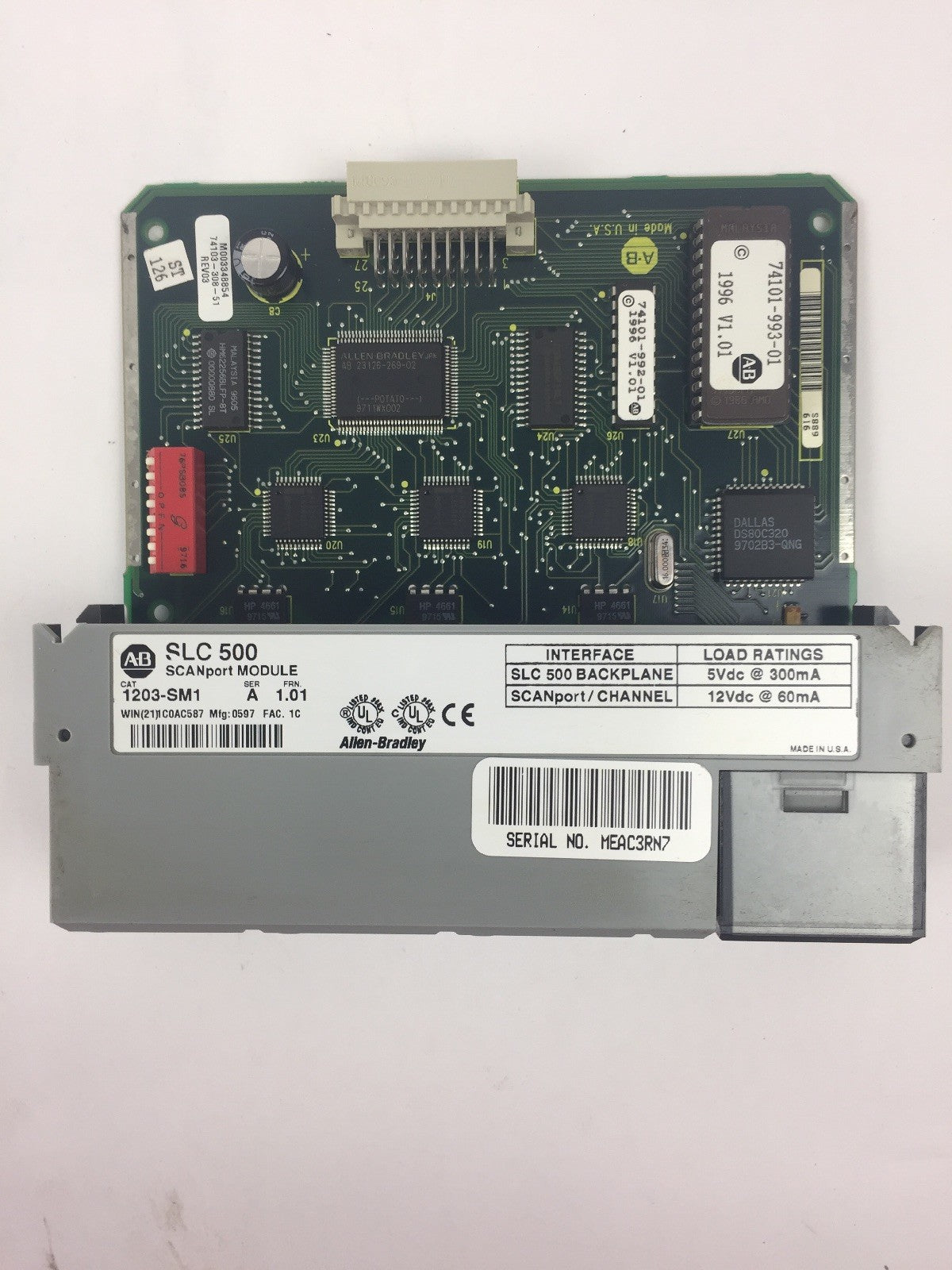 ALLEN BRADLEY 1203-SM1 SCANPORT MODULE SER A FRN 1.01 12VDC