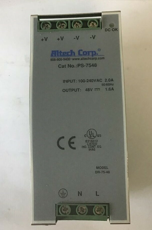 ALTECH CORP PS-7548 POWER SUPPLY 2.0A 100-240VAC 48VDC