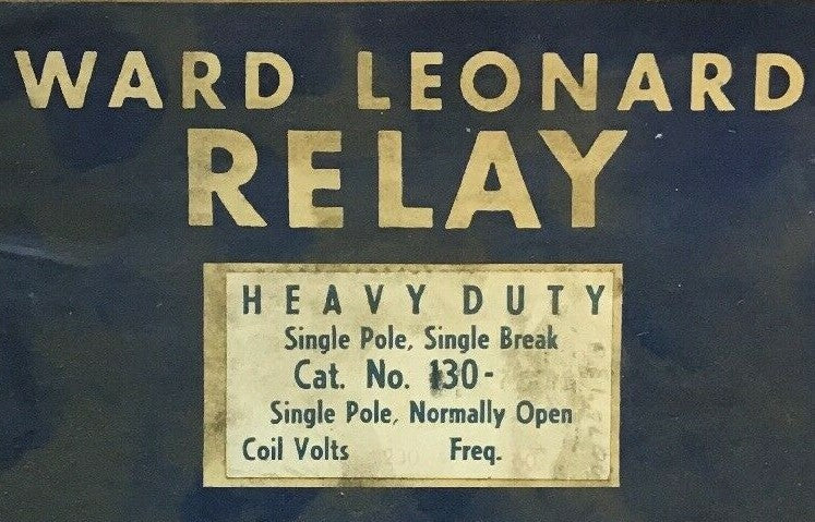 WARD LEONARD RELAY 130-7510 1POLE 230V 25A 60CY COIL 230-60CY